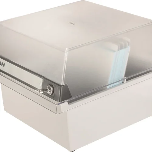 kartotekboks med lokk og lås