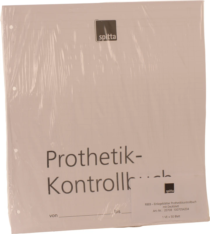 Innleggsark protetikk-kontrollbok