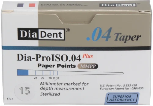 DiaDent® Dia-Pro papirspisser, taper .04, ISO 015, 100 stk