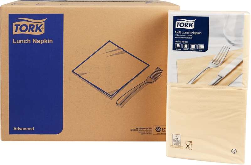 TORK® Soft lunsjservietter (1/4 fold)