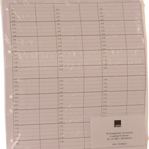 Timebokinnlegg 6-spaltet