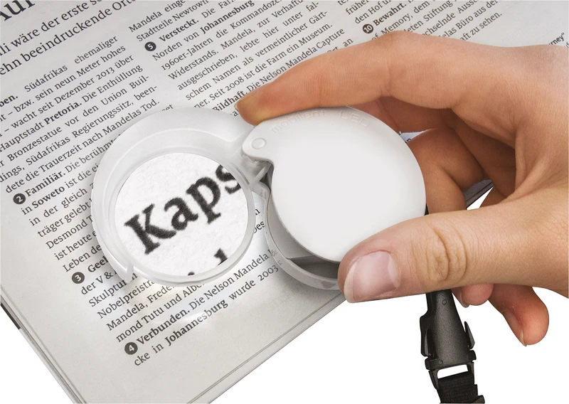 Innfellbar lupe mobilent LED