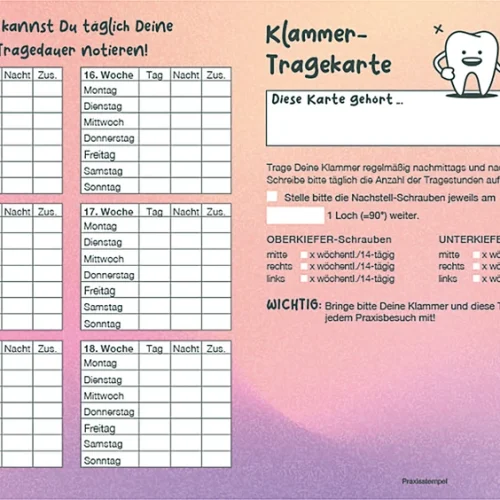 Brukskort for tannregulering