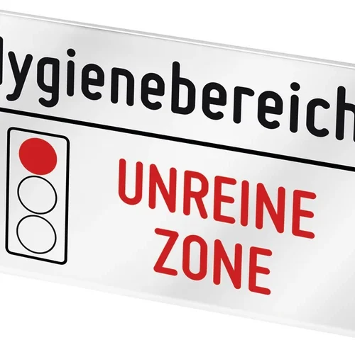 Plexiglasskilt Hygienesone "Uren sone"