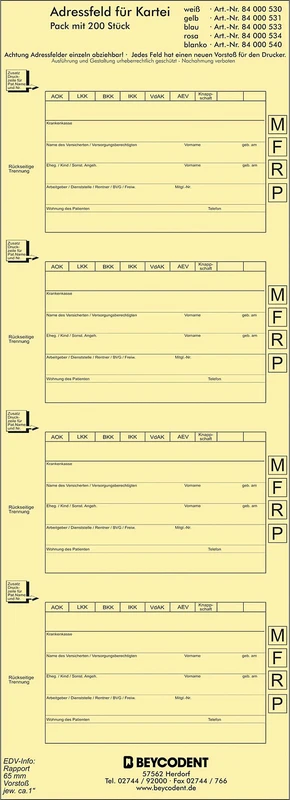 Adressefeltstrimler 530