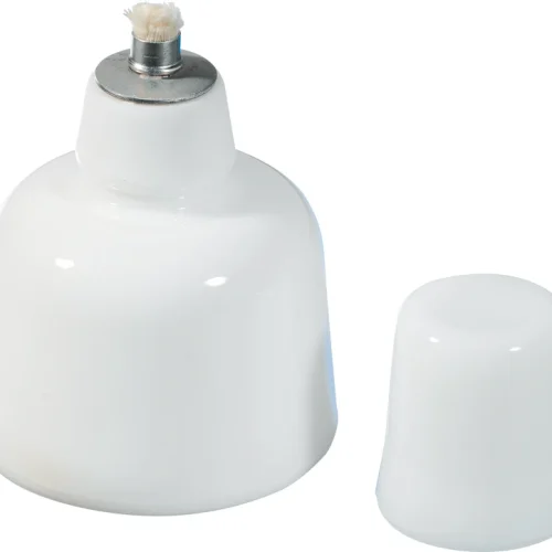 Spirituslampe laget av opalglass