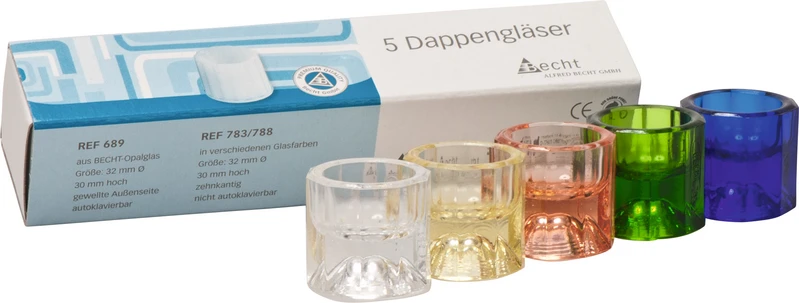Dappenglass av farget glass