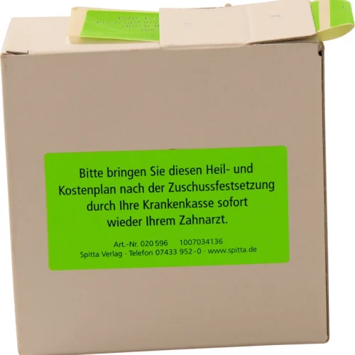 Etiketter ""Påminnelse behandlings- og kostnadsplan""