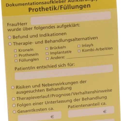 Dokumentasjonsklistremerke Opplysningsplikt