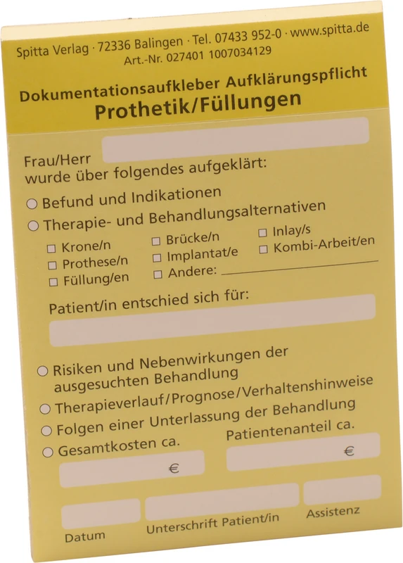 Dokumentasjonsklistremerke Opplysningsplikt