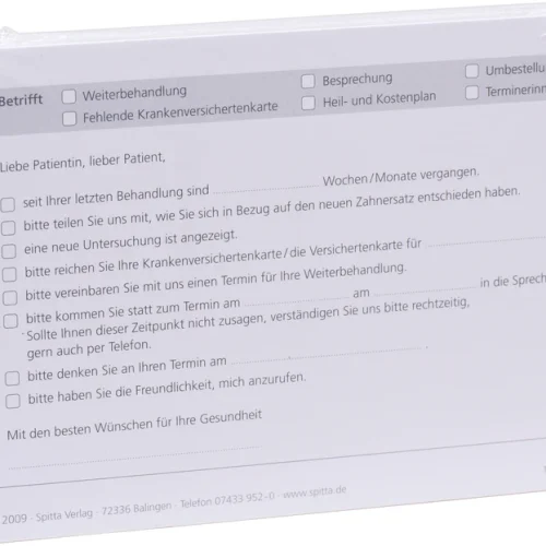 Flerbruks pasientpostkort