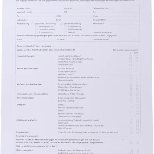 Registreringsskjemaer Anamnese