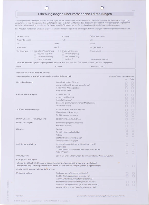 Registreringsskjemaer Anamnese