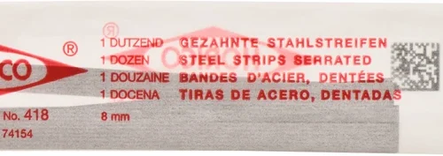 Ensidig tannede stålstrimler