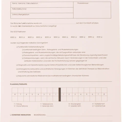 Beiblatt Klinischer Funktionsstatus