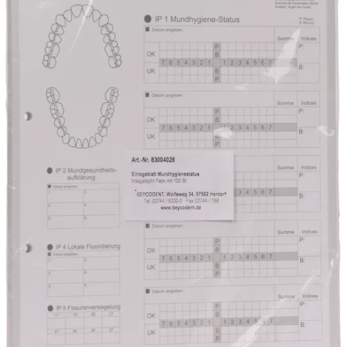 Innleggsblad Munnhelse-status