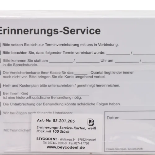 Påminnelses-service-kort