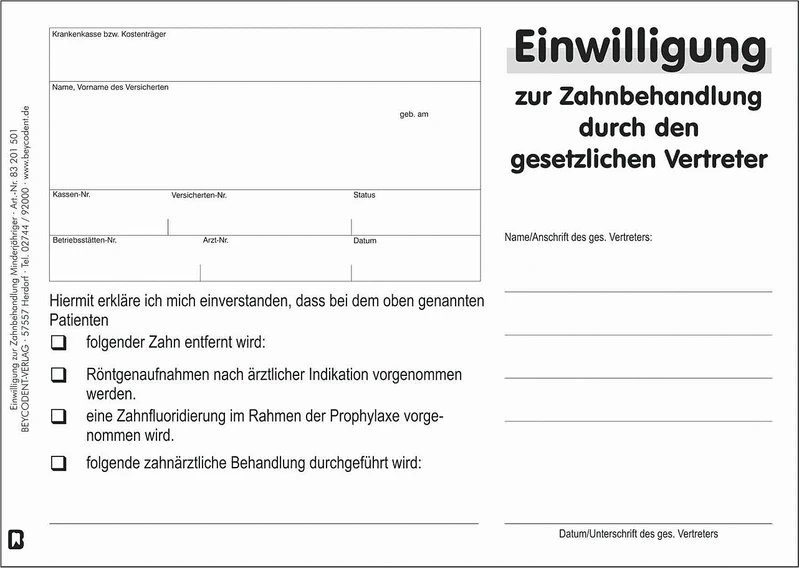 Samtykke til tannbehandling