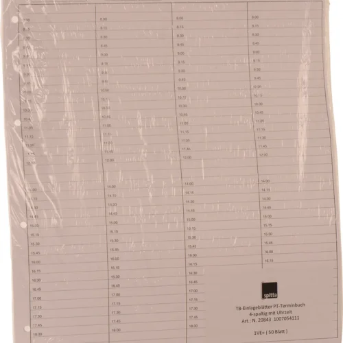 innleggsark 4-spaltet med pause