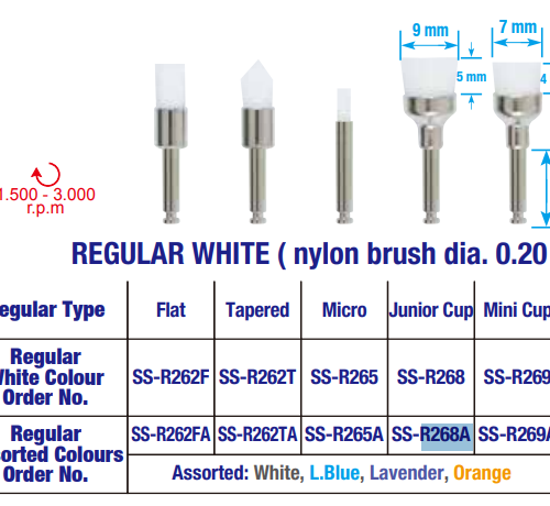 Profylakse børste 100 stk, nylon 9mm, RA