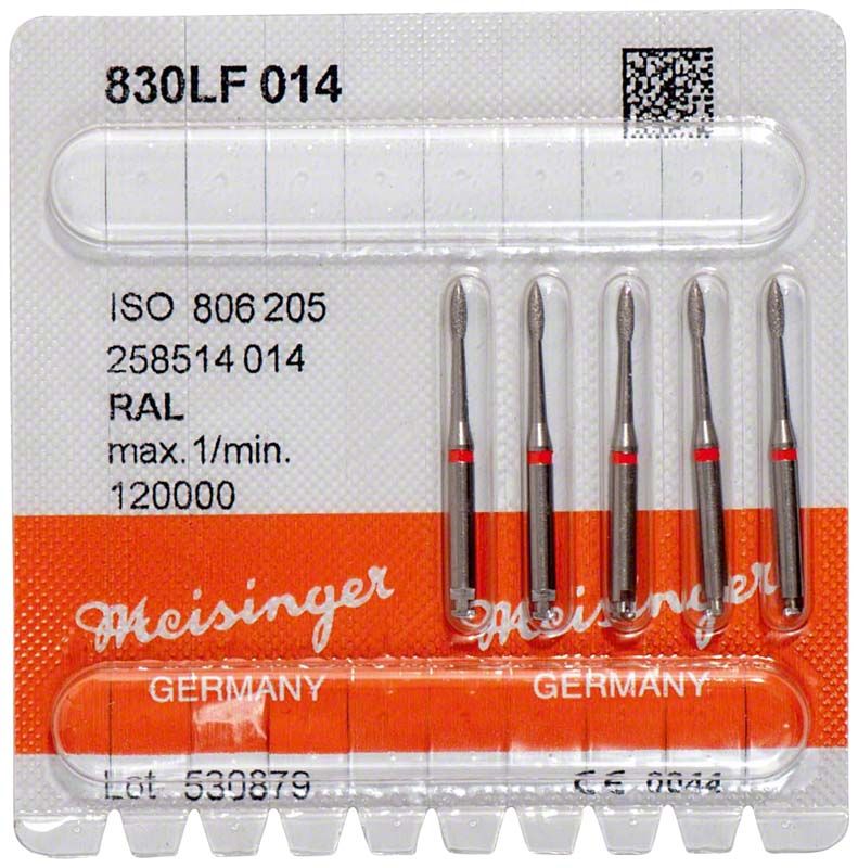 Diamanter 830, RA L, Figur 248, ISO 014, rød fin, 5 stk